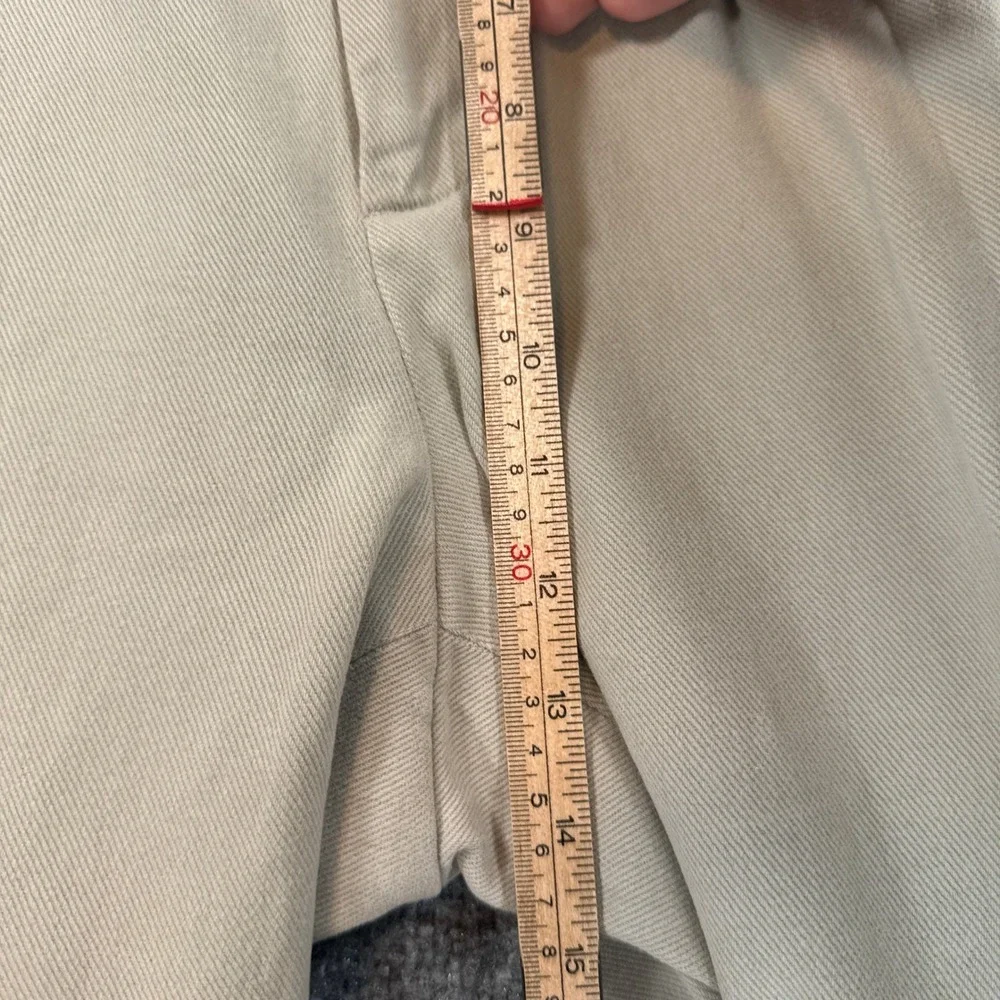 Brooks Brothers Elliot Pants Men 40x30 Beige Pleated Cuffed Italian Cotton Twill